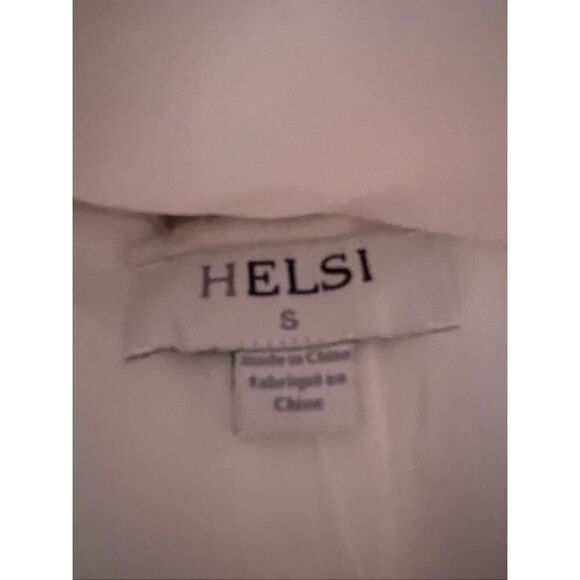 Helsi Women's White Tan Ellen Long Sleeve 3D Floral Mini Dress Small NWOT - Picture 12 of 14